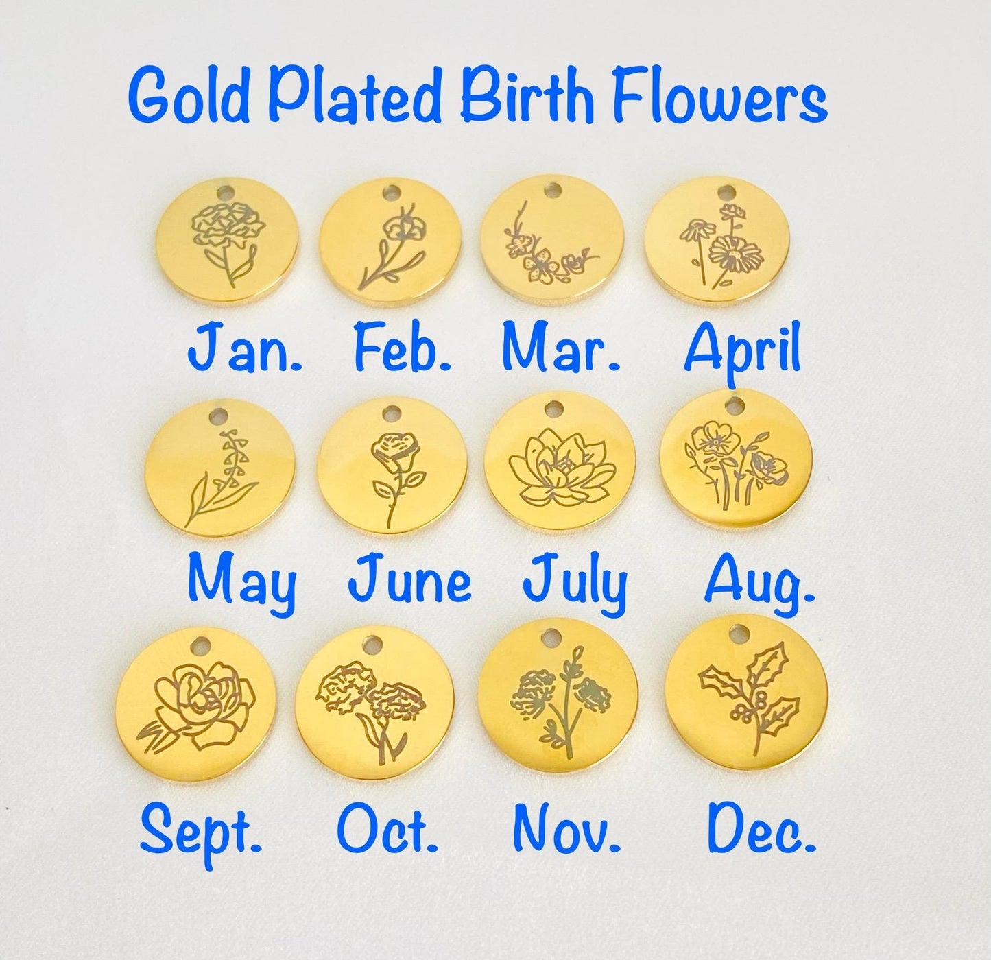 Personalized Flower Necklace with Birthstone • Stainless Steel Birth Flower & Birthstone Necklace