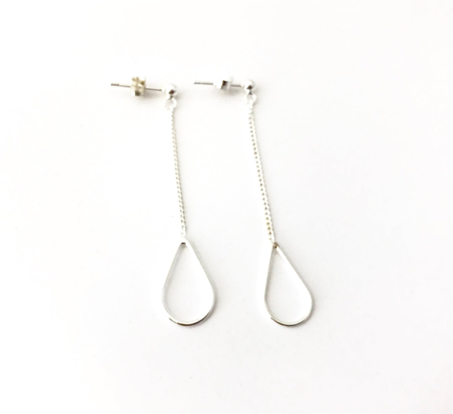 Sterling Silver Tear Drop Earrings. Sterling Silver Long Pear Earrings. Silver Dangle Earrings. Birthday Gift. Gift for Her. Pear Earrings.