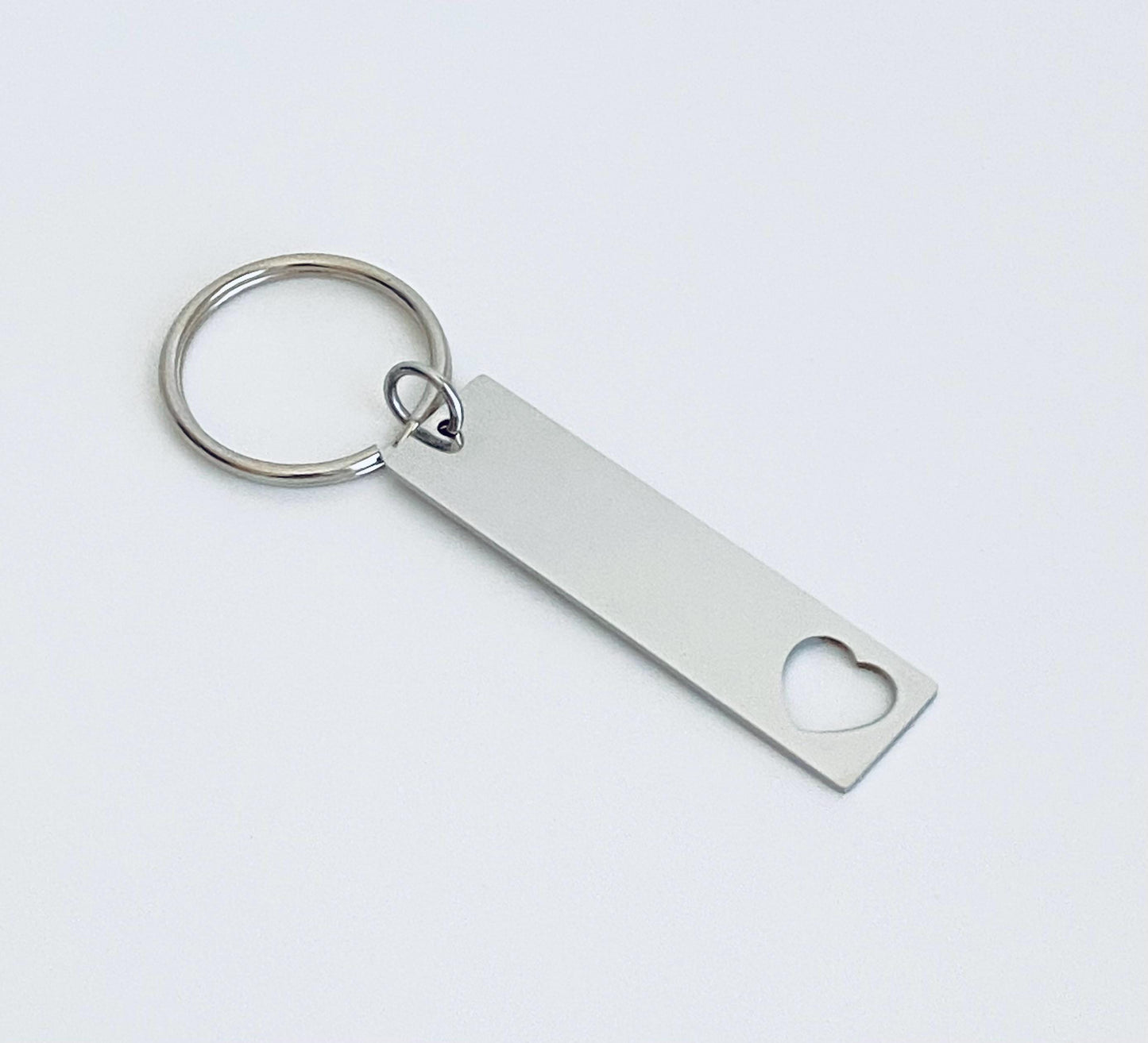 Personalized Stainless Steel Long Bar Keychain  • Custom Engraved Vertical Bar Key Chain