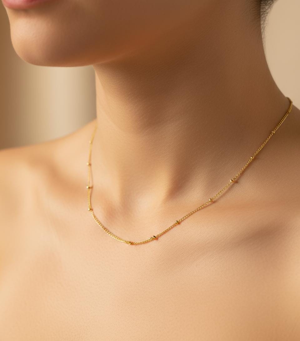 Satellite Chain Necklace • Sterling Silver, Gold Filled or Rose Gold Filled