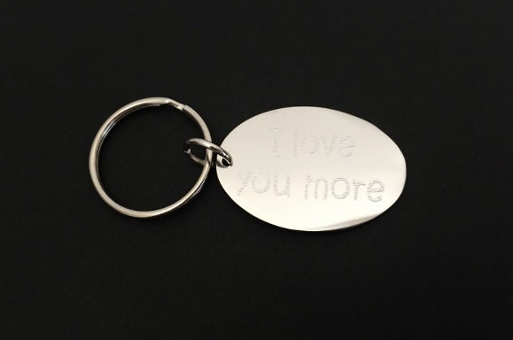 Personalized Stainless Steel Oval Tag Key Chain • Custom Engraved Name Keychain