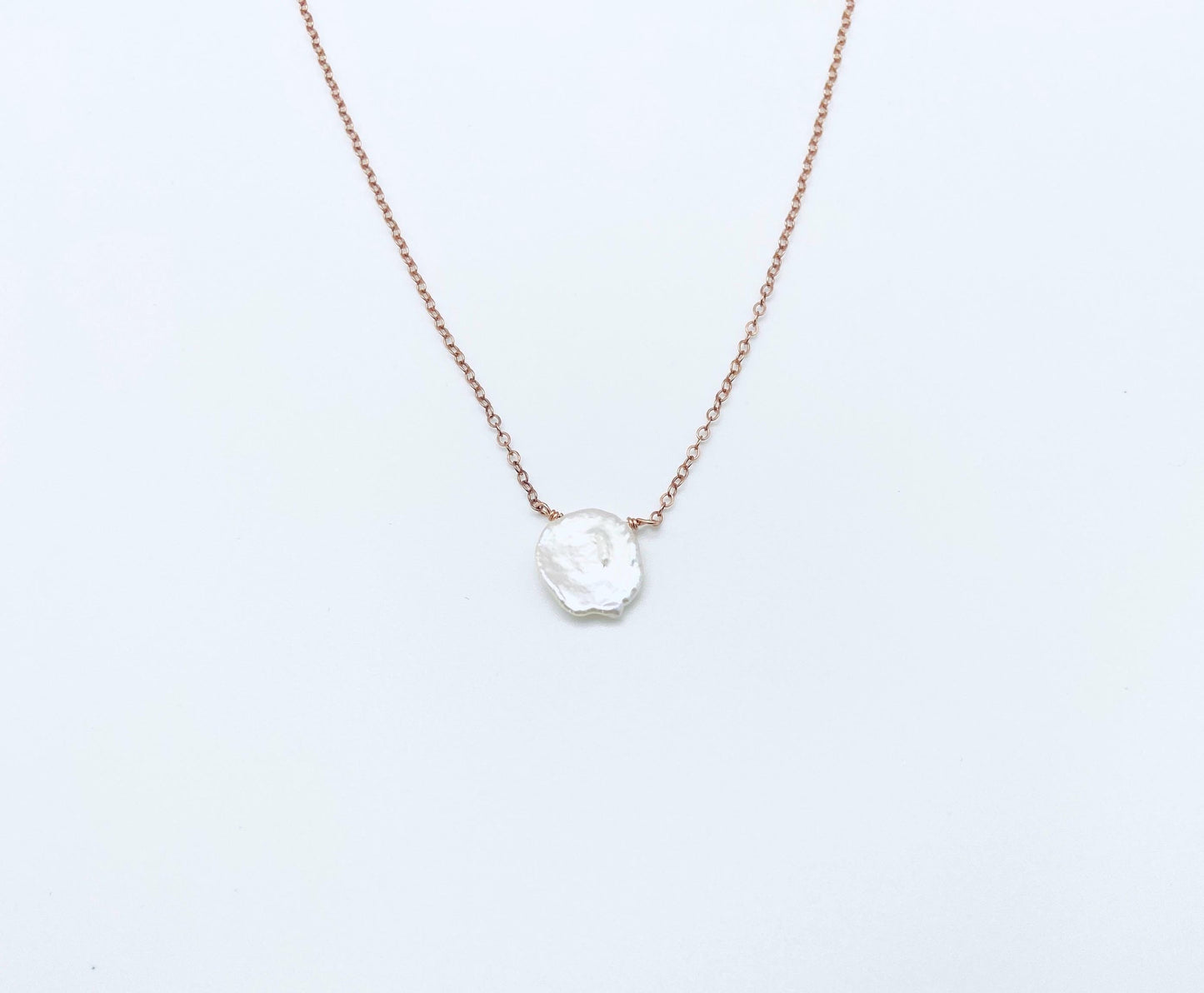 Keshi Pearl Necklace • Sterling Silver or Gold Filled Dainty Pearl Necklace