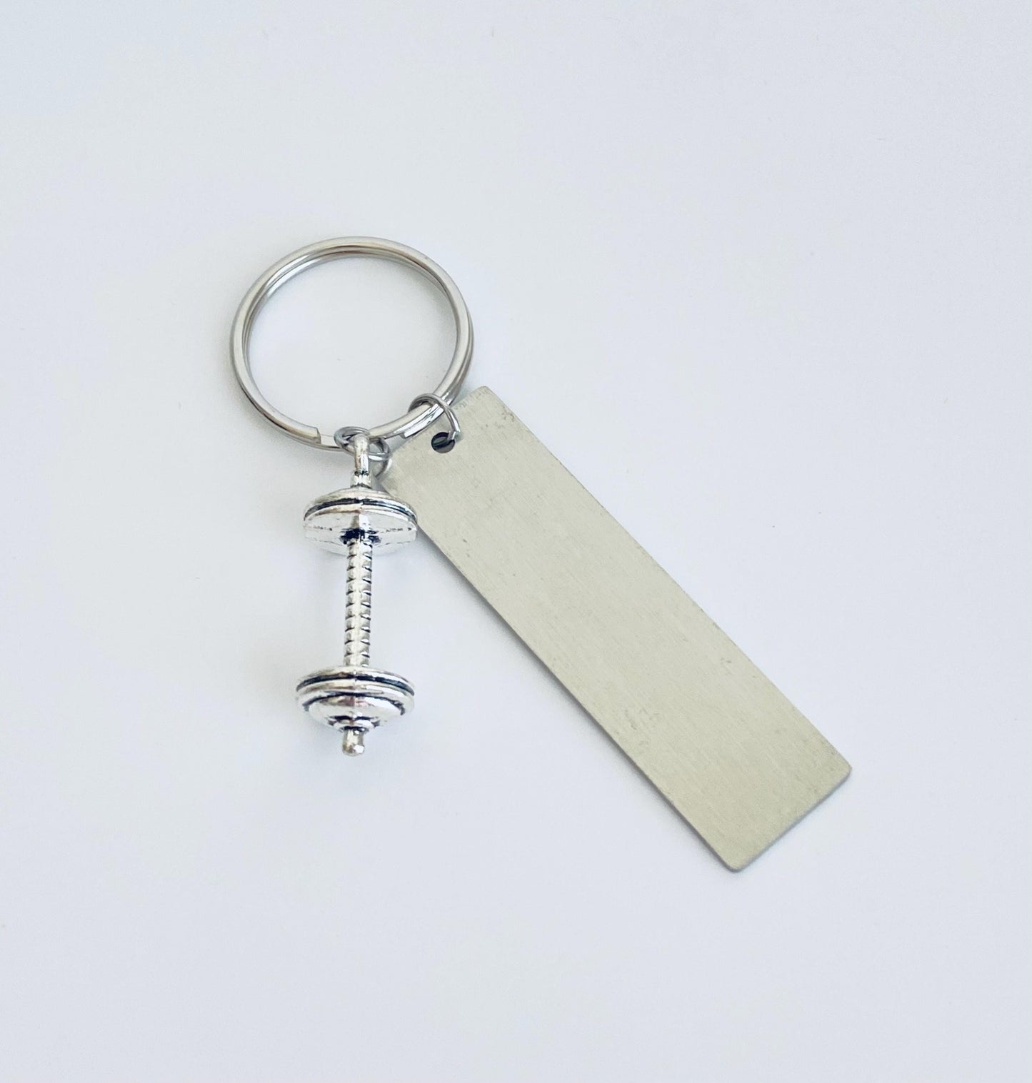 Personalized Large Dumbbell Key Chain • Custom Engraved Fitness Keychain for Gym Lovers & Bodybuilders