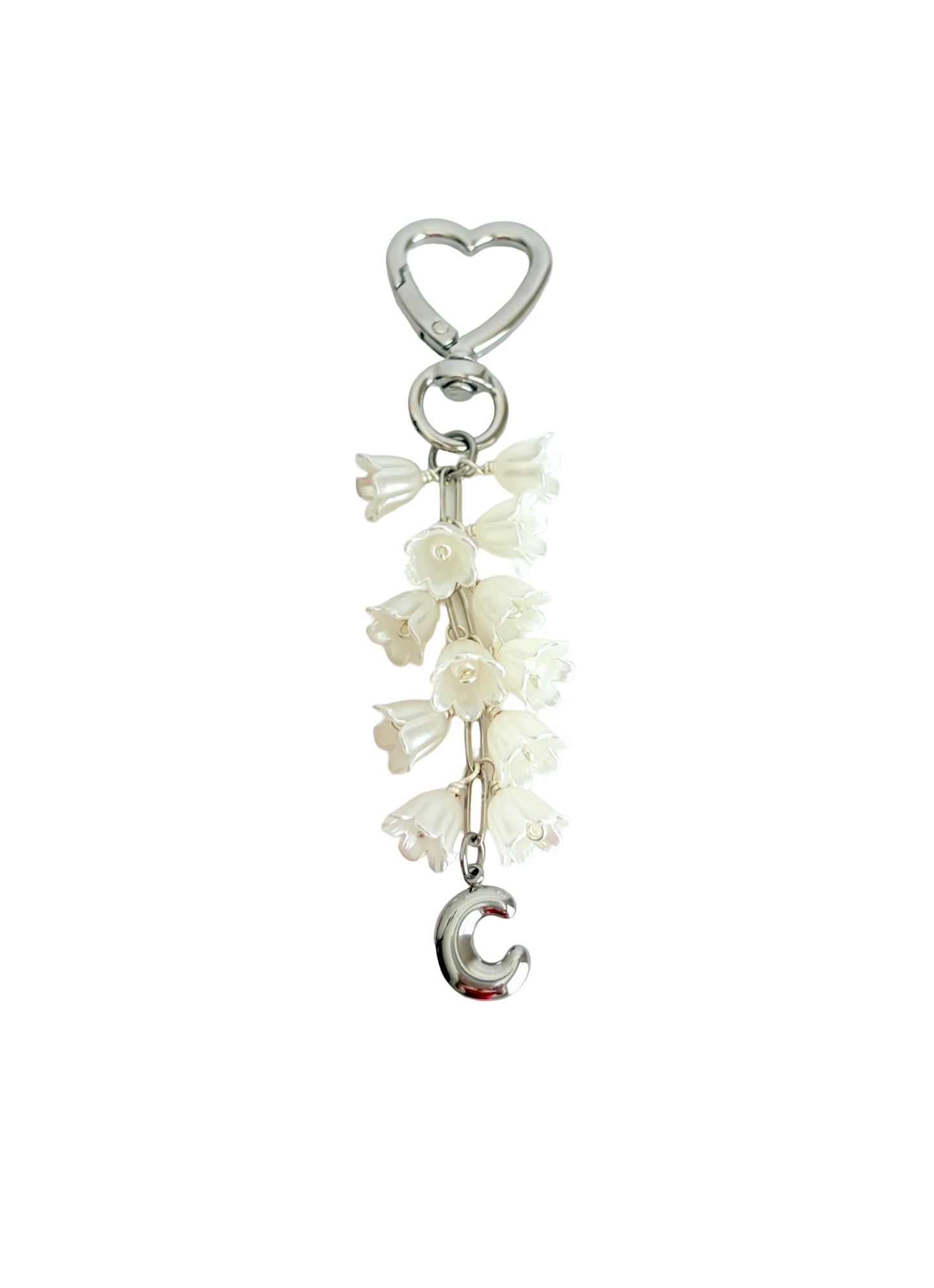Personalized Clip-On Purse Charm with Acrylic Tulips