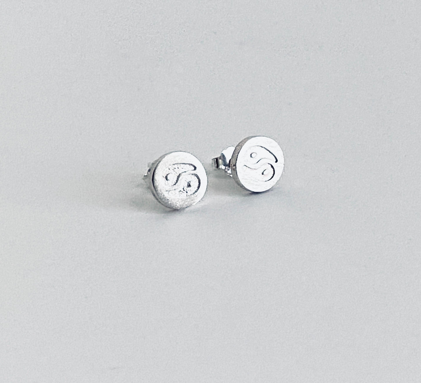 Sterling Silver Horoscope Sign Stud Earrings  • 925 Zodiac Symbol Studs