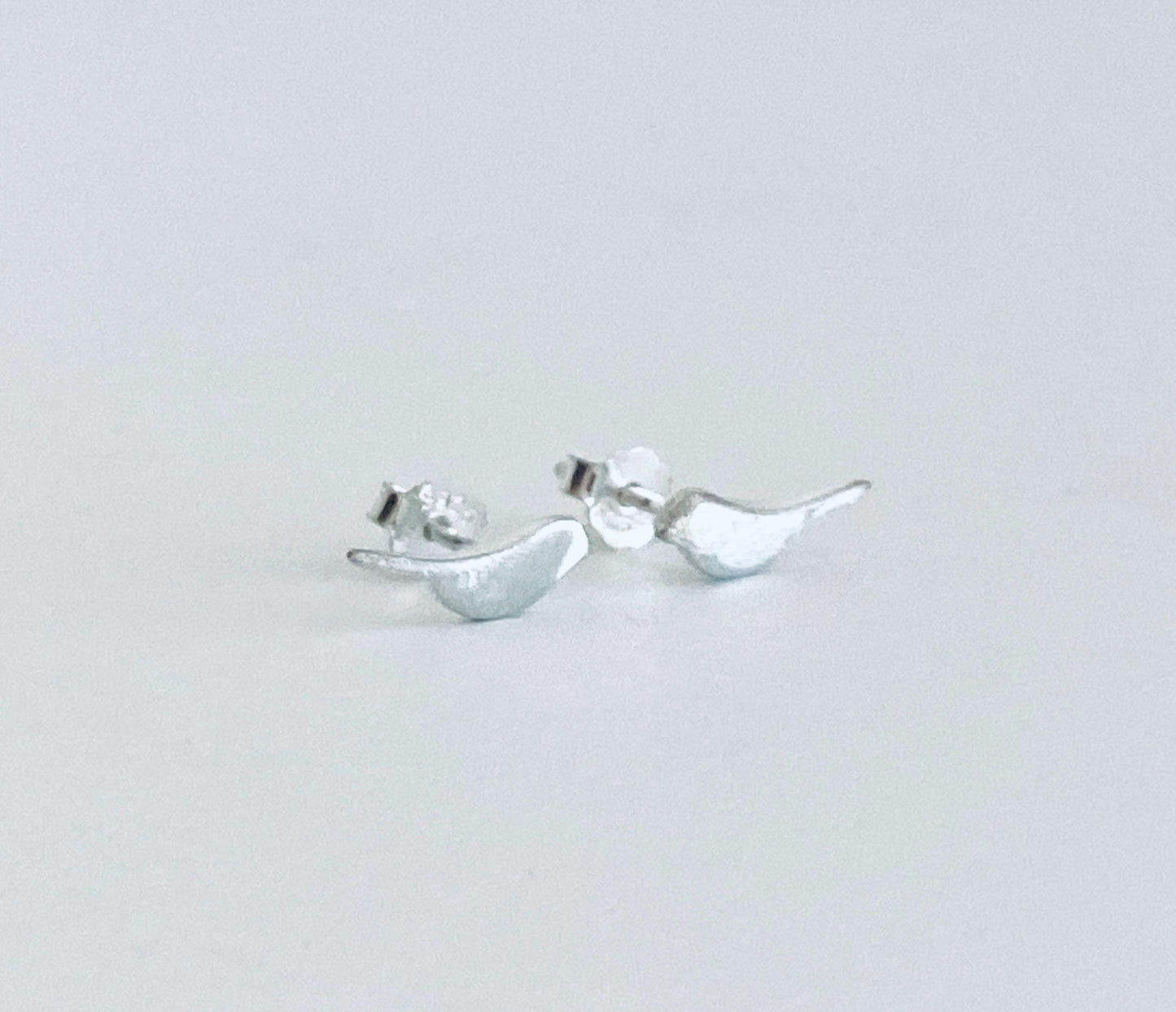 Sterling Silver Tiny Bird Stud Earrings • 925 Dainty Bird Silhouette Studs
