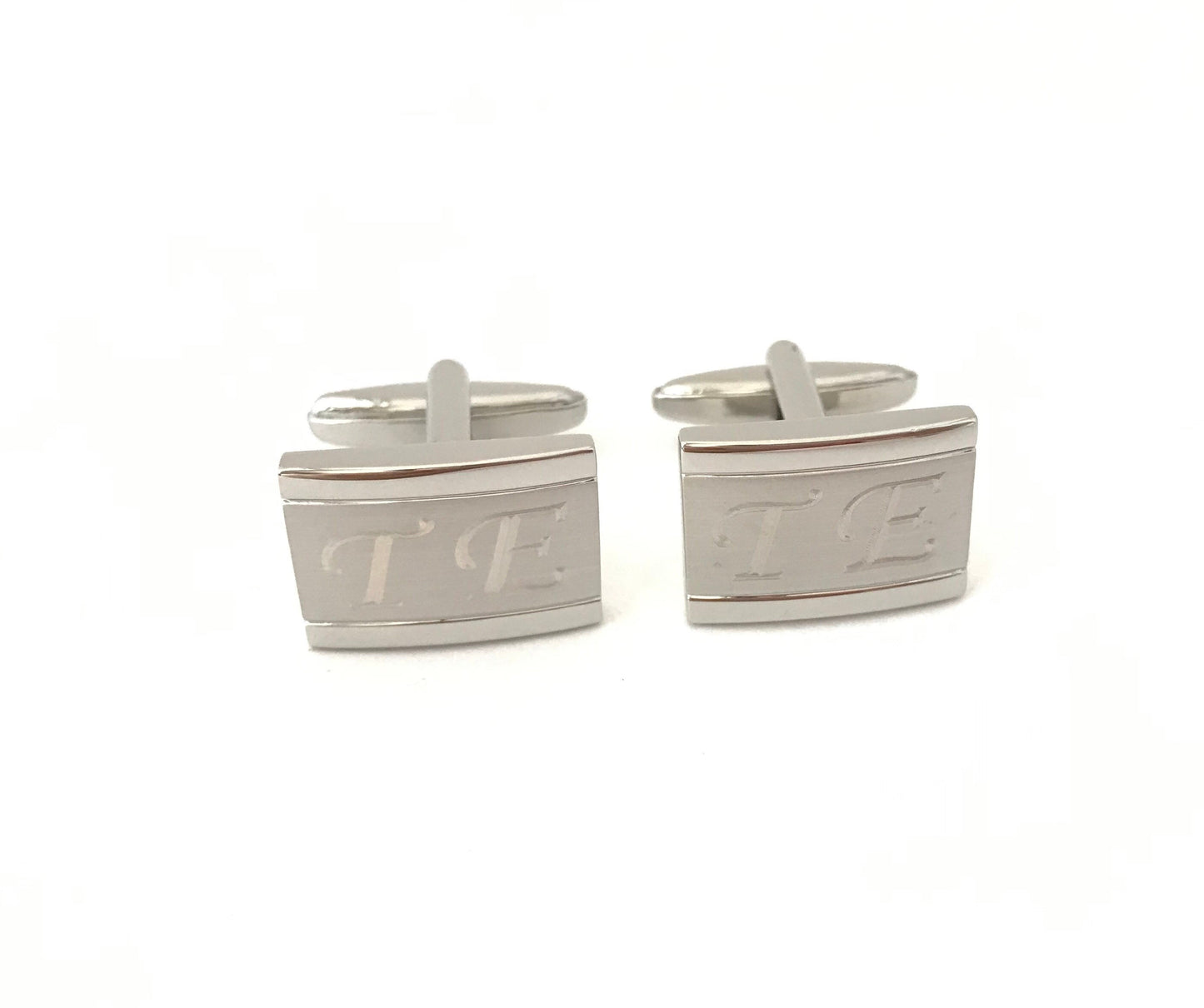 Personalized Rectangle Cufflinks • Custom Engraved Men’s Cufflinks for Groom, Groomsmen & Wedding Gift