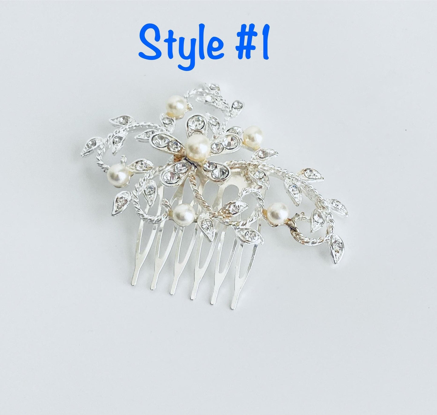 Small Rhinestone and Pearl Hair Comb • Bridal Wedding Hair Accessories for Bride & Bridesmaids