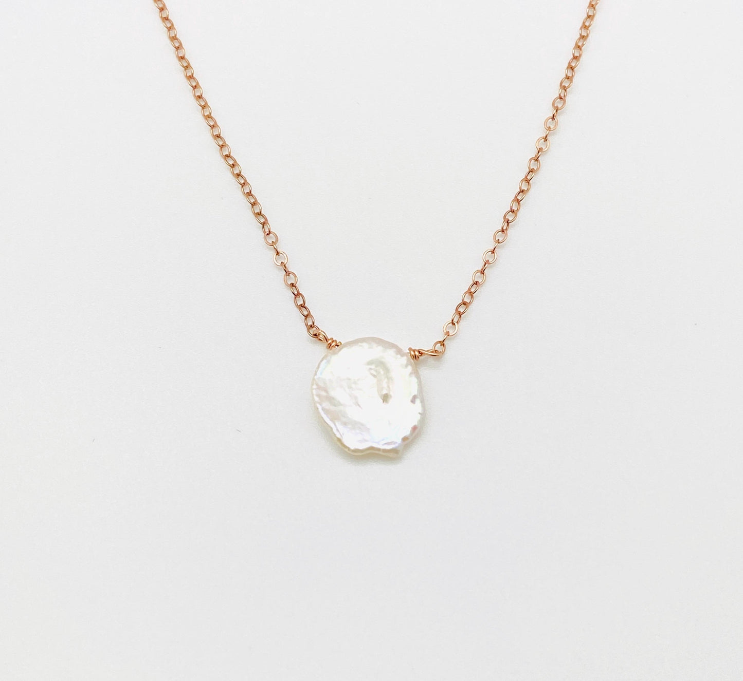 Keshi Pearl Necklace • Sterling Silver or Gold Filled Dainty Pearl Necklace