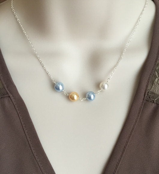 Personalized Birthstone Necklace • Sterling Silver & Gold Filled