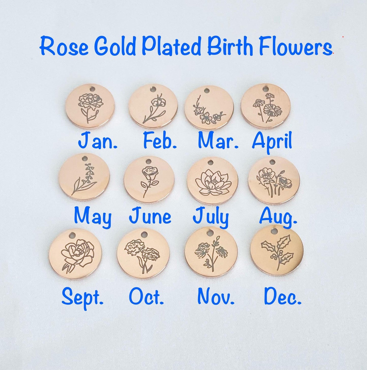 Personalized Flower Necklace with Birthstone • Stainless Steel Birth Flower & Birthstone Necklace