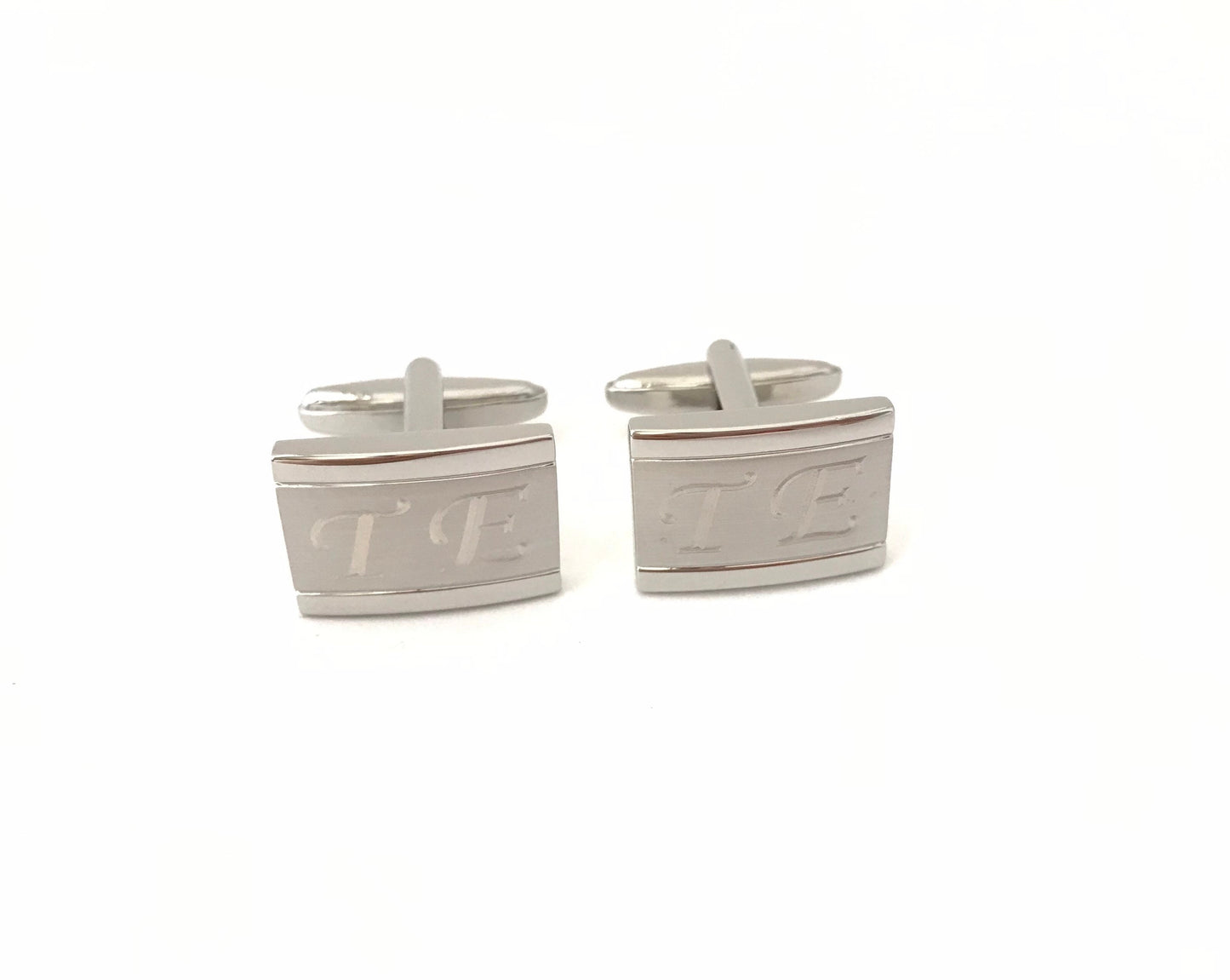 Personalized Rectangle Cufflinks • Custom Engraved Men’s Cufflinks for Groom, Groomsmen & Wedding Gift