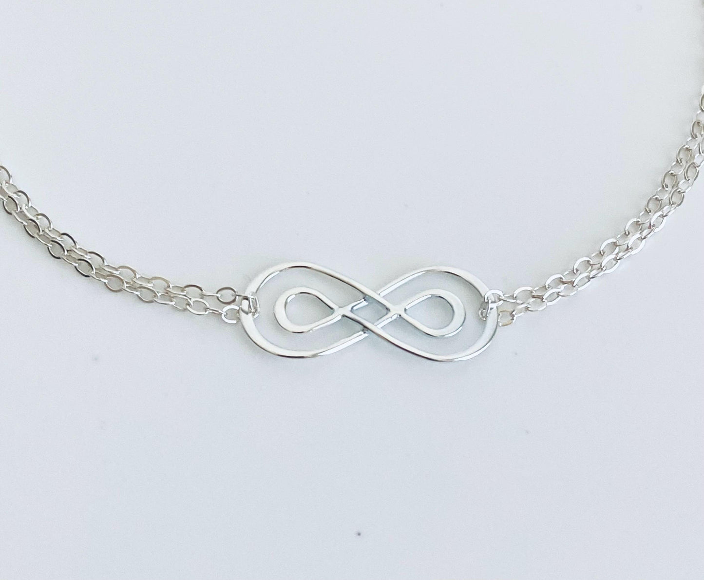 Dainty Love Knot Bracelet • Eternity Knot Bracelet in Sterling Silver, Gold or Rose Gold