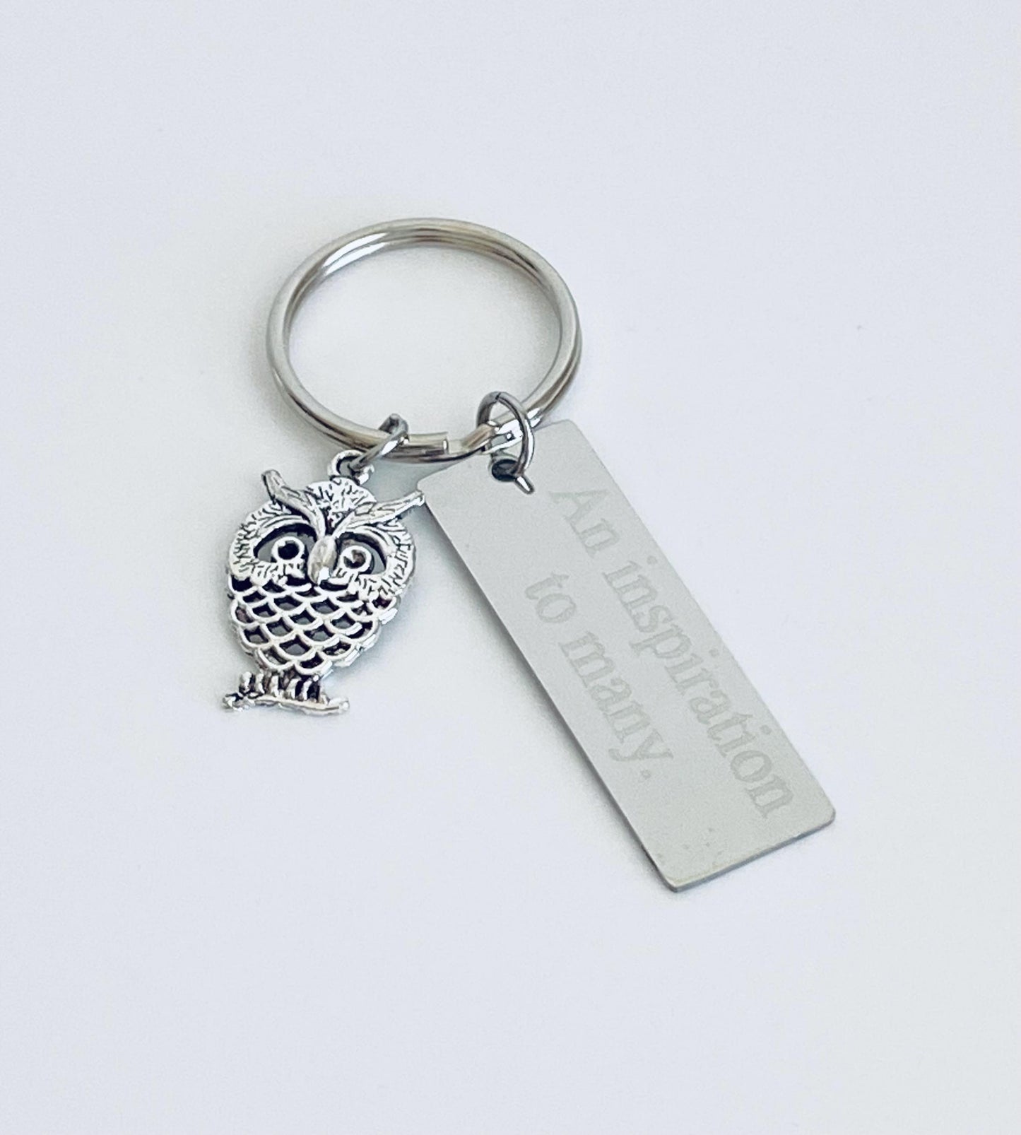 Personalized Owl Key Chain • Custom Engraved Wisdom Owl Gift