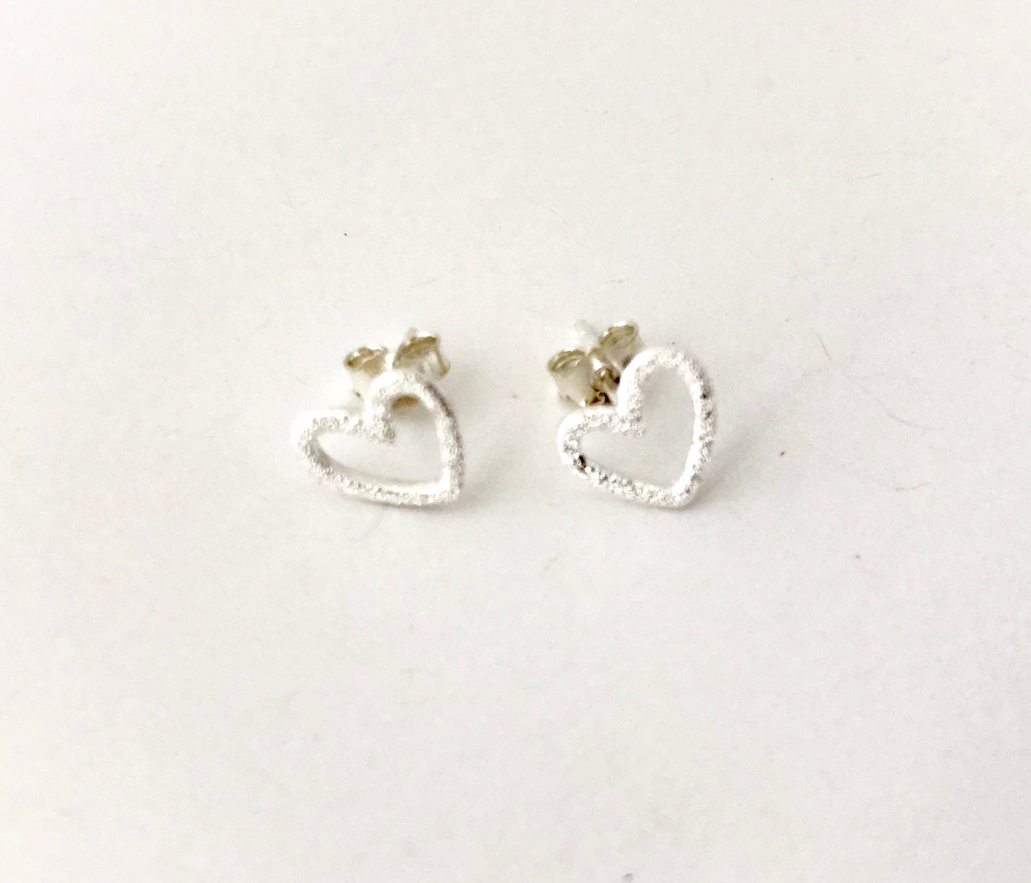 Sterling Silver Heart Stud Earrings • Classic Heart Shape Earrings