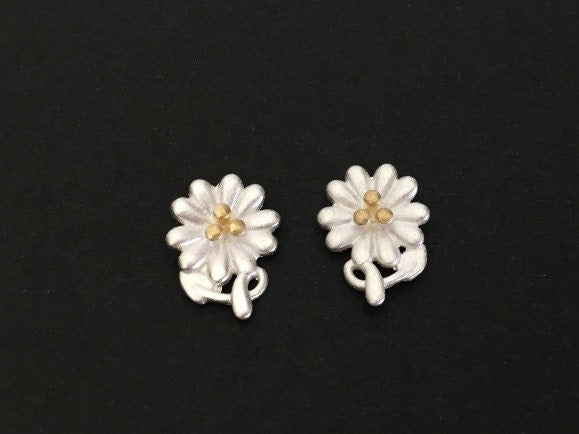 Sterling Silver Flower Stud Earrings • 925 Dainty Floral Studs