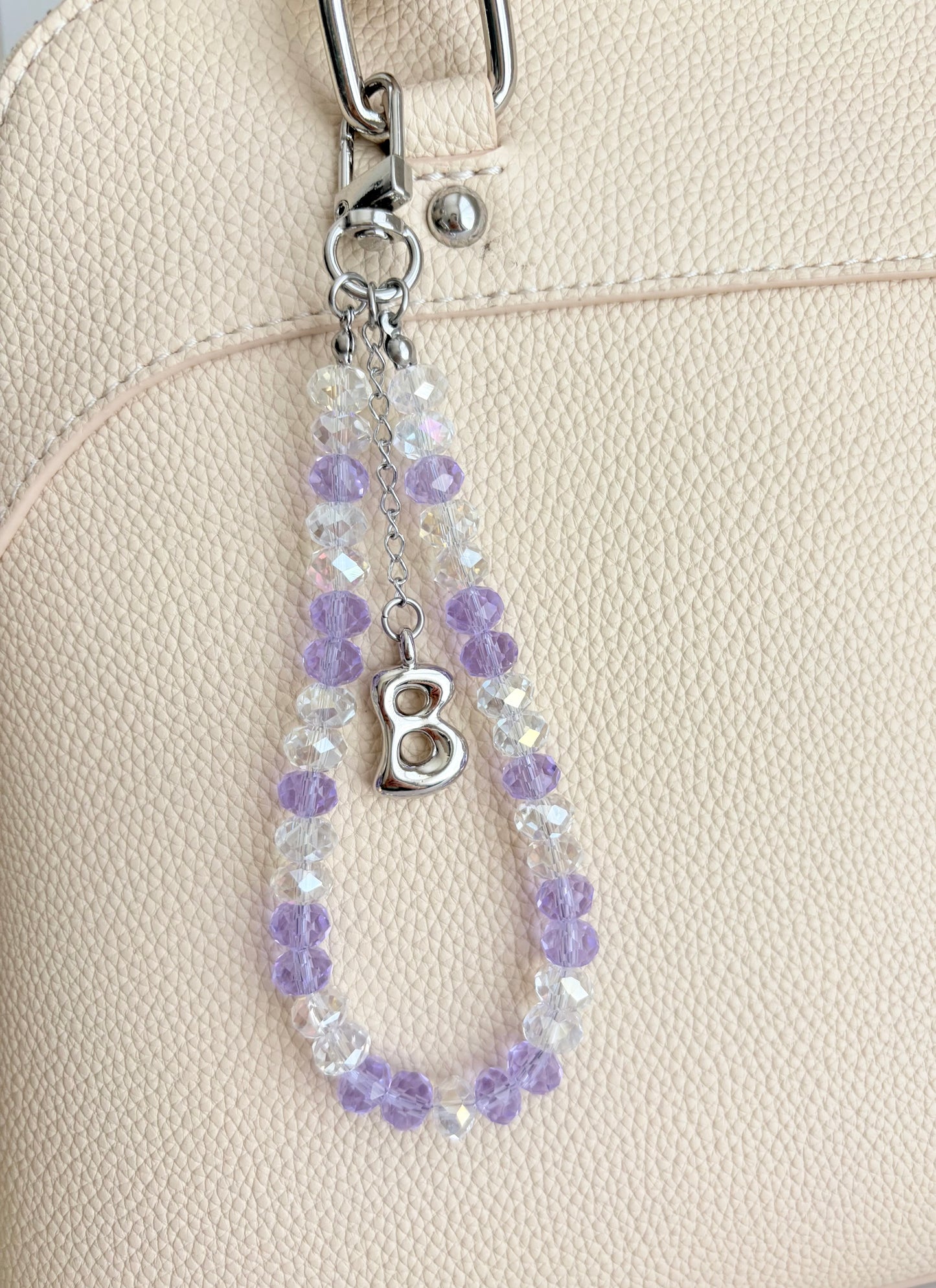 Personalized Initial Purse Charm • Crystal Beaded Bag Charm