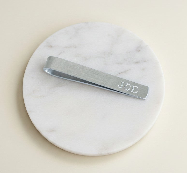Personalized Hand Formed Aluminum Tie Clip • Skinny or Regular Size
