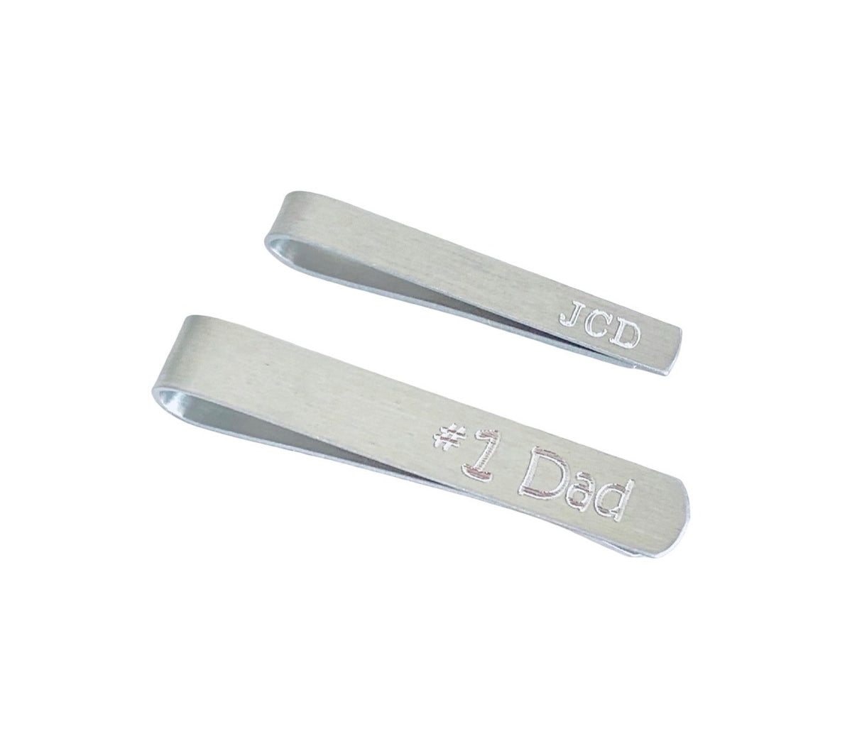 Personalized Hand Formed Aluminum Tie Clip • Skinny or Regular Size