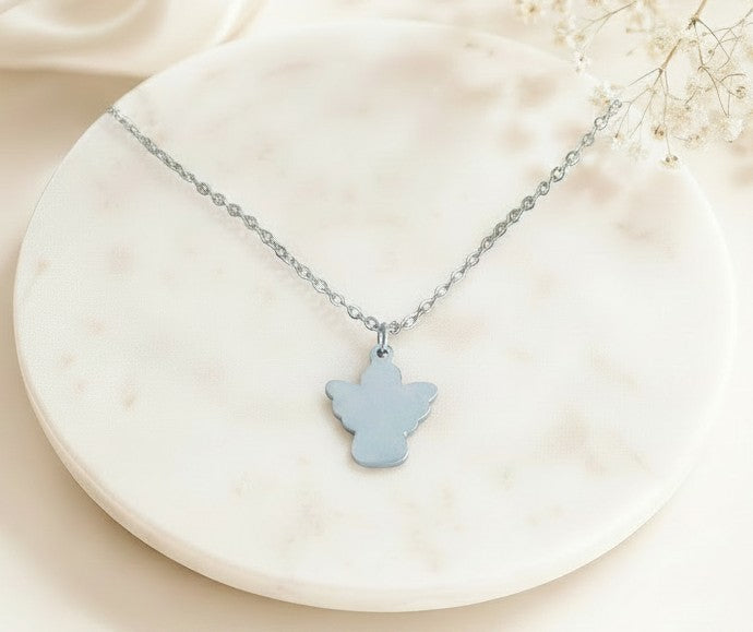 Personalized Stainless Steel Angel Necklace