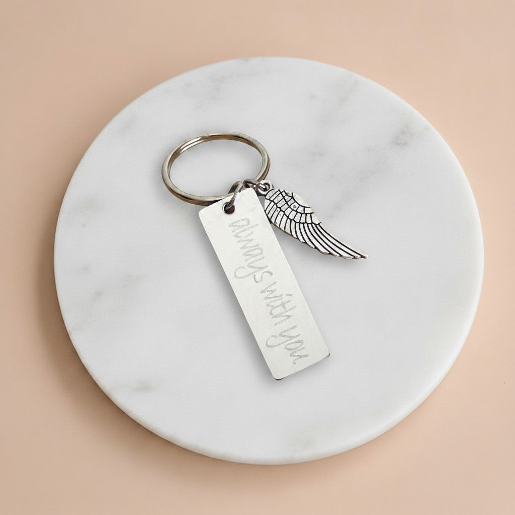 Personalized Angel Wing Keychain