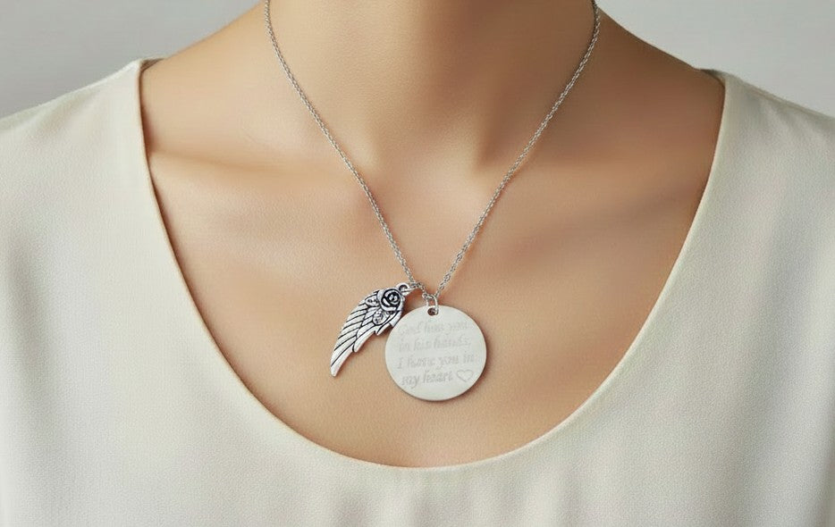 Personalized Angel Wing Necklace