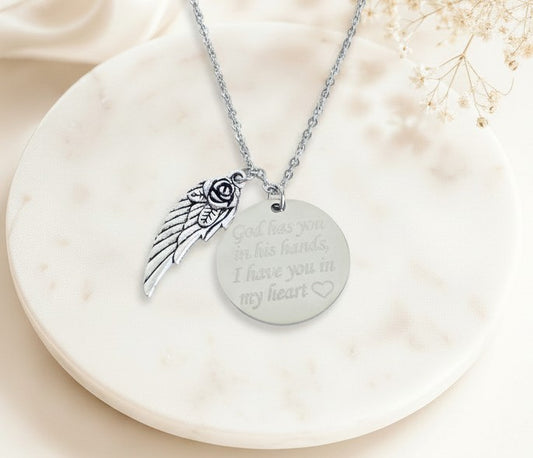 Personalized Angel Wing Necklace