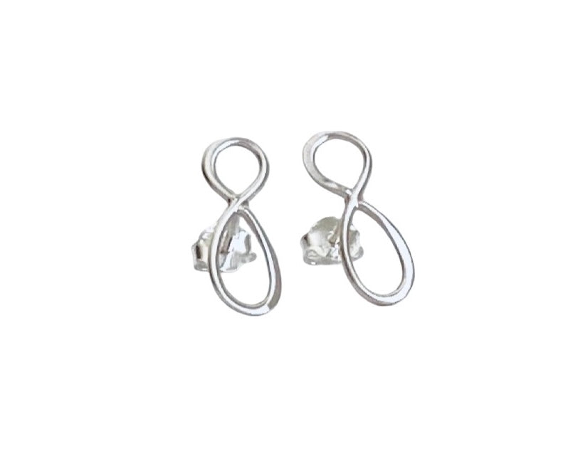 Infinity Studs • Sterling Silver, Gold over Silver, & Rose Gold over Silver