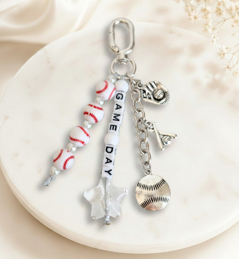 Personalized Sports Bag Charms • Basketball • Baseball & Football Charm