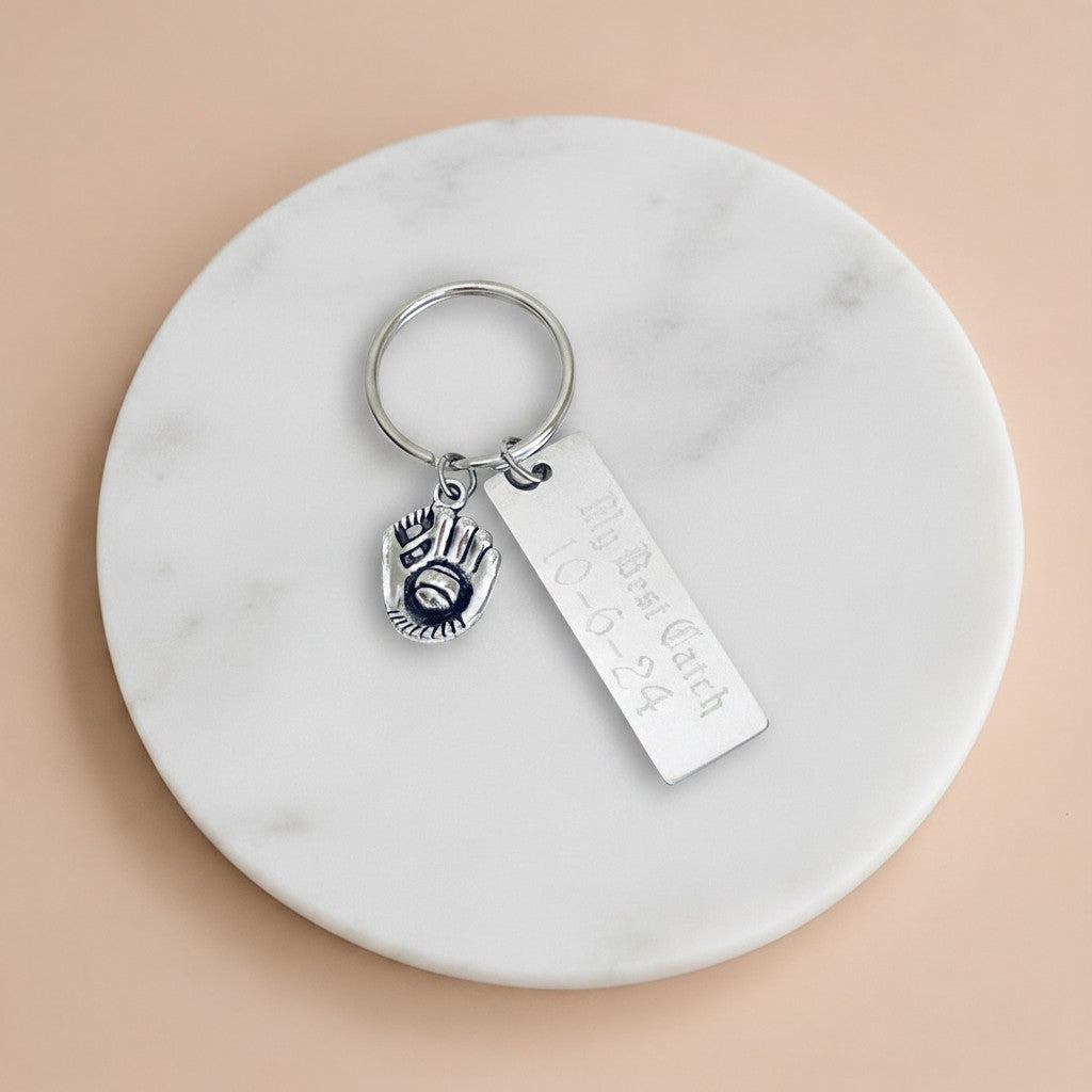Personalized Baseball Glove Keychain