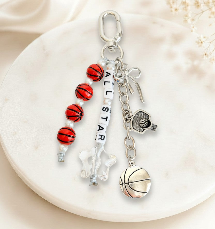 Personalized Sports Bag Charms • Basketball • Baseball & Football Charm
