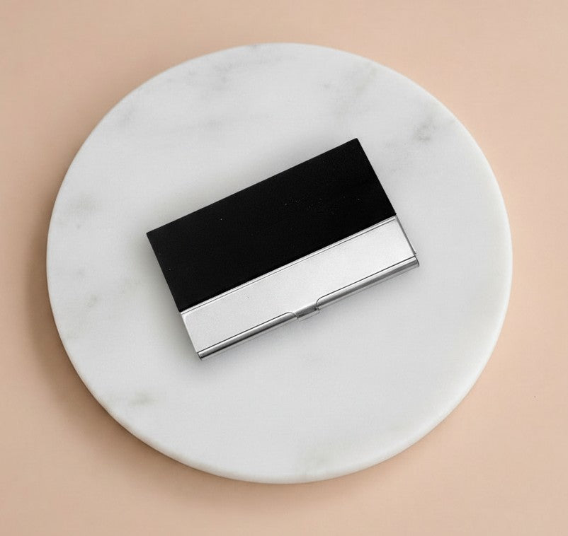 Personalized Faux Leather Business Card Holder