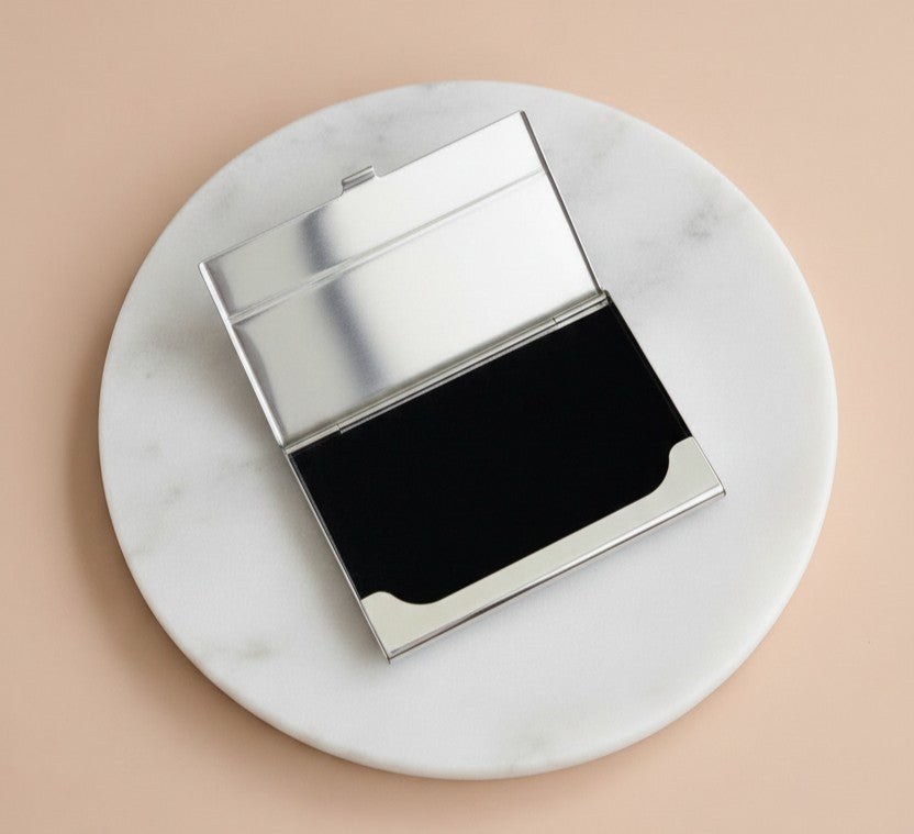 Personalized Faux Leather Business Card Holder