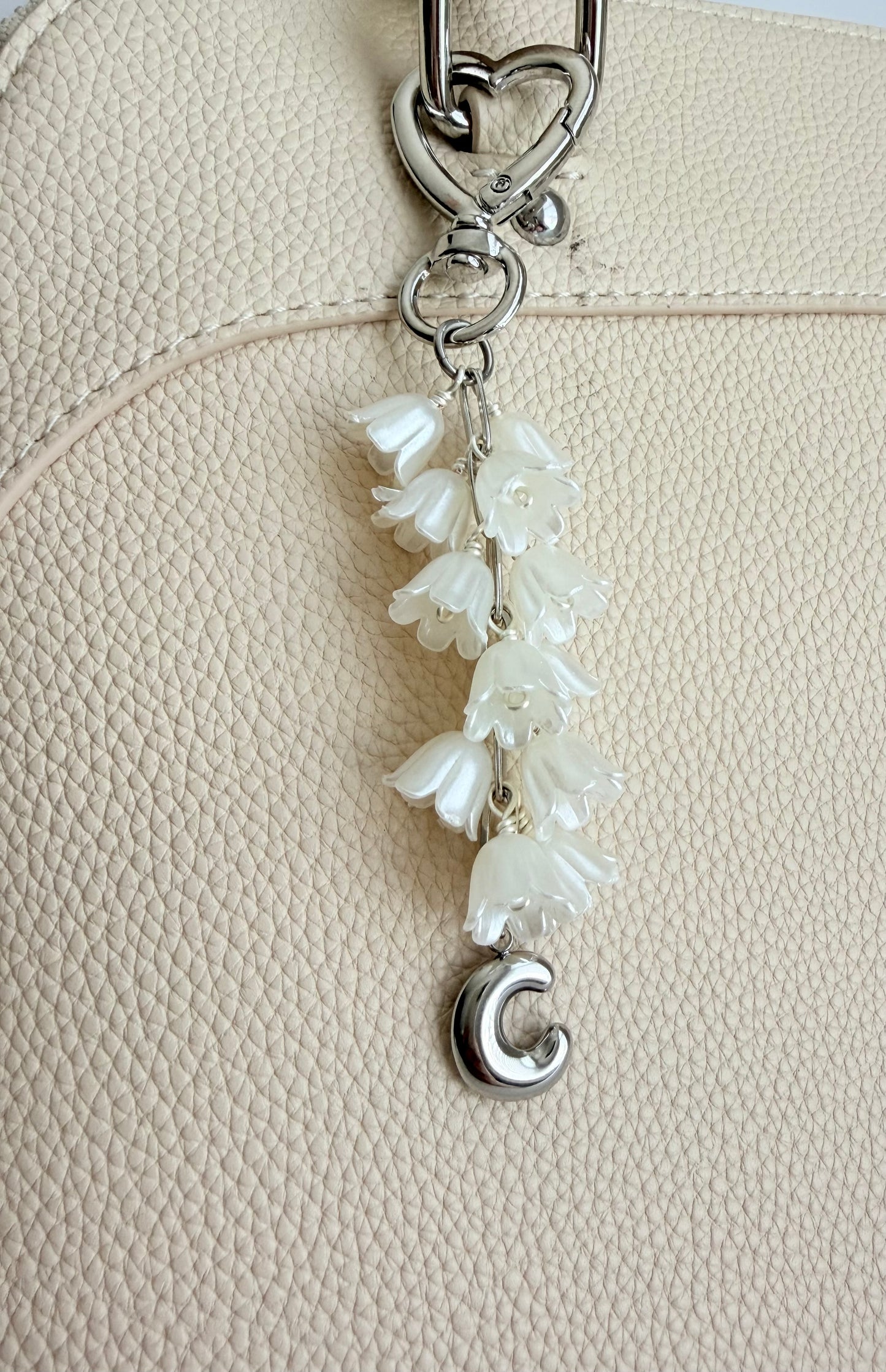 Personalized Clip-On Purse Charm with Acrylic Tulips