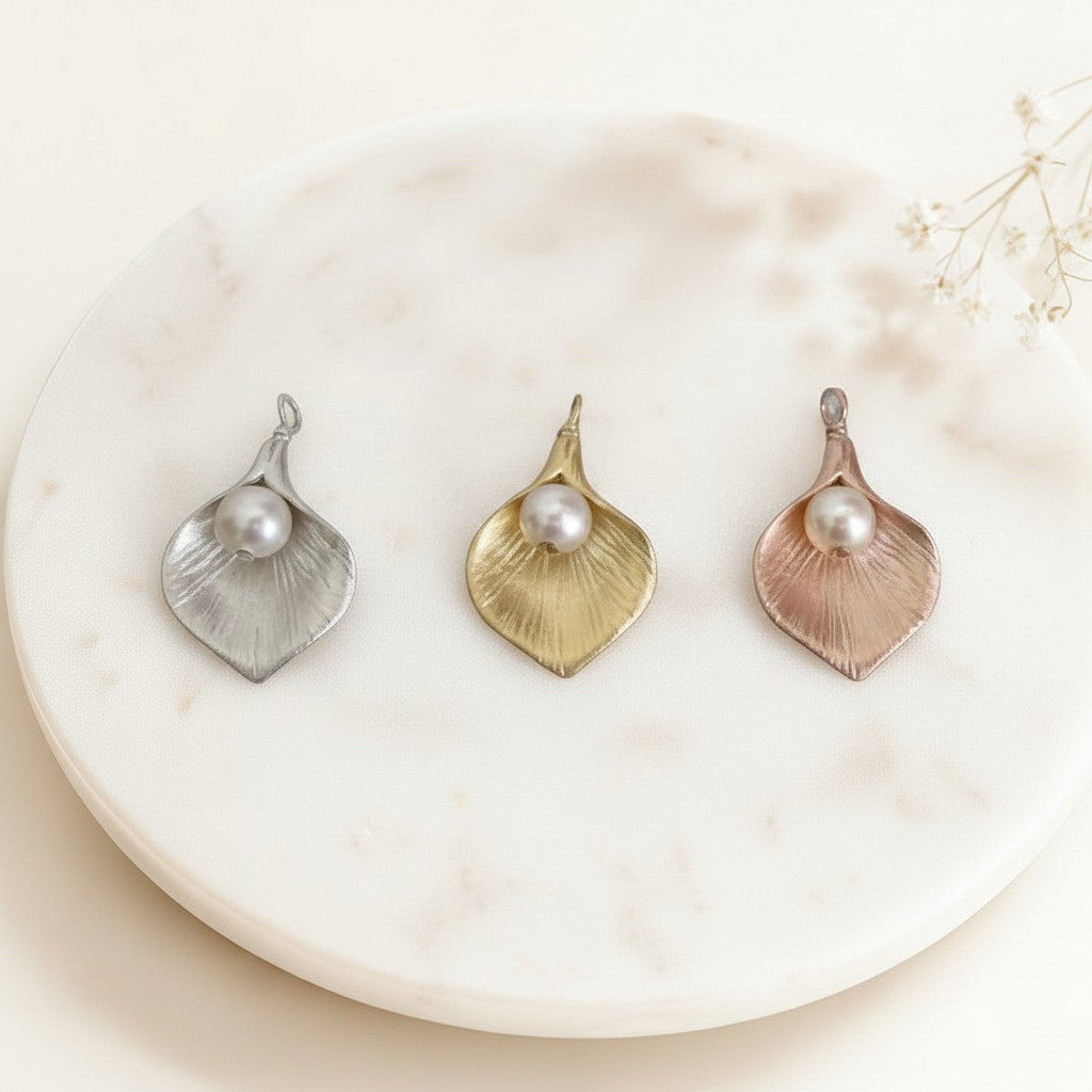 Calla Lily Flower Necklace • Stainless Steel, Gold over Stainless Steel & Rose Gold over Stainless Steel