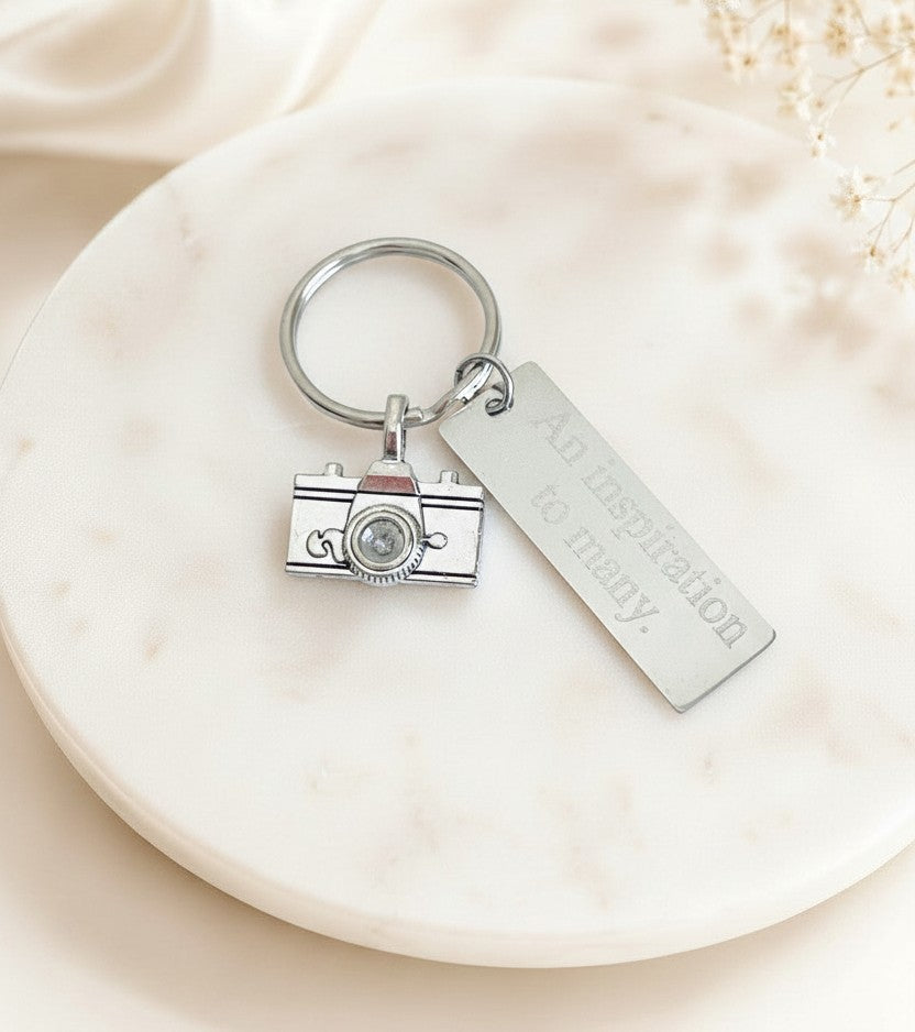 Personalized Camera Man Keychain • Gift for Photographer