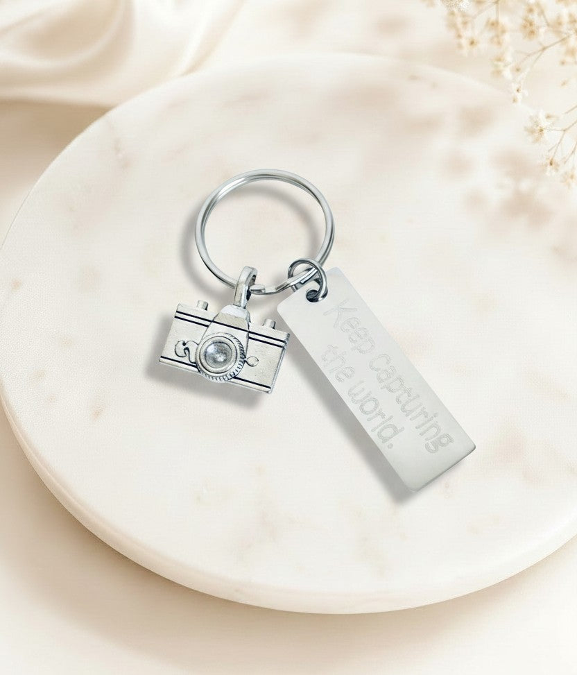 Personalized Camera Man Keychain • Gift for Photographer