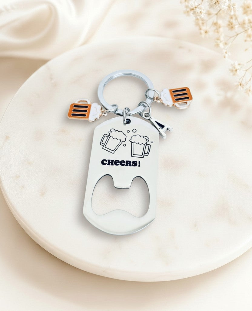 Personalized Stainless Steel Bottle Opener Keychain