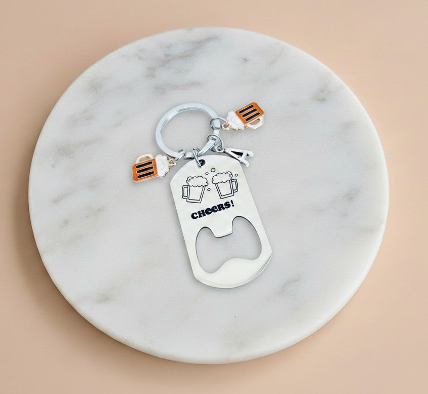 Personalized Stainless Steel Bottle Opener Keychain