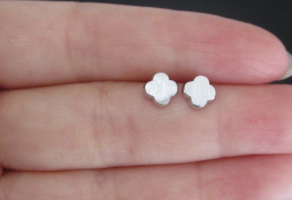 Sterling Silver Four-Leaf Clover Stud Earrings