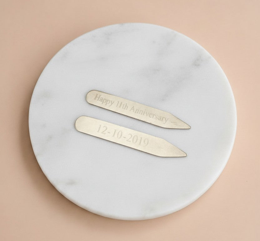 Personalized Stainless Steel Collar Stays • Gift for Him