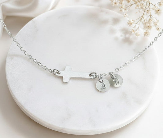 Personalized Sterling Silver Cross Bracelet