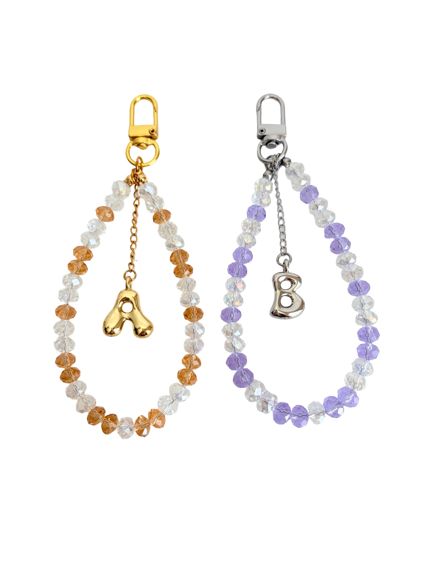 Personalized Initial Purse Charm • Crystal Beaded Bag Charm