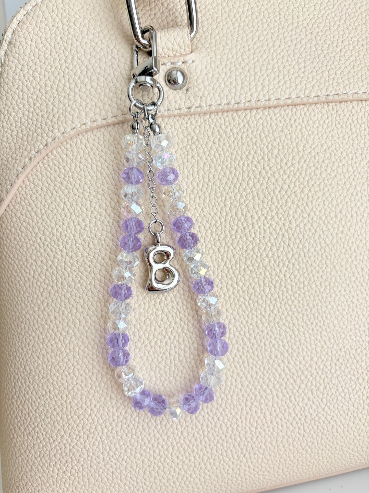 Personalized Initial Purse Charm • Crystal Beaded Bag Charm
