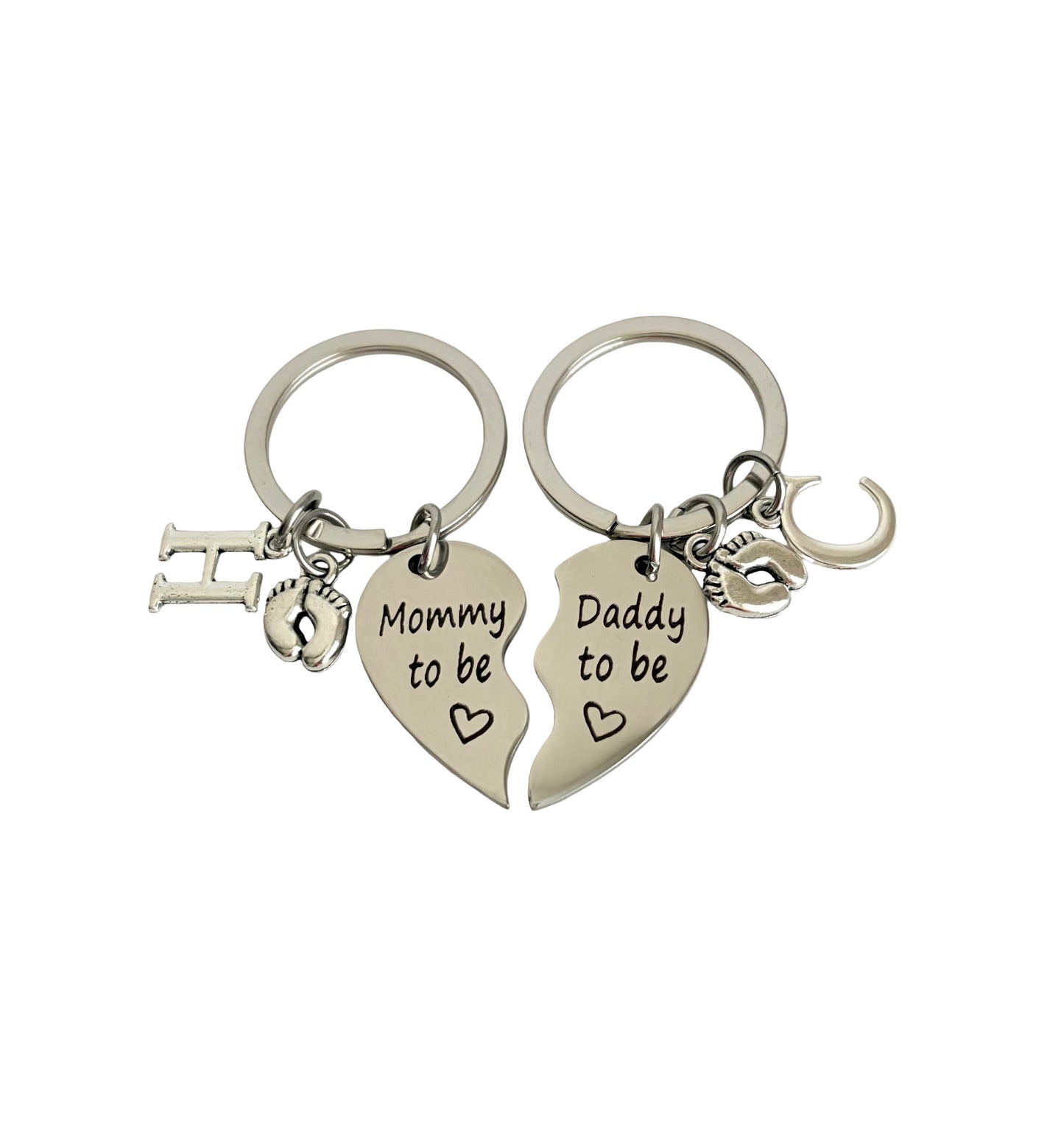 Personalized Parents-To-Be Keychain Set • Mommy & Daddy To Be Keychains