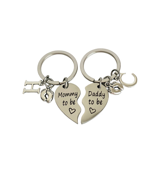 Personalized Parents-To-Be Keychain Set • Mommy & Daddy To Be Keychains