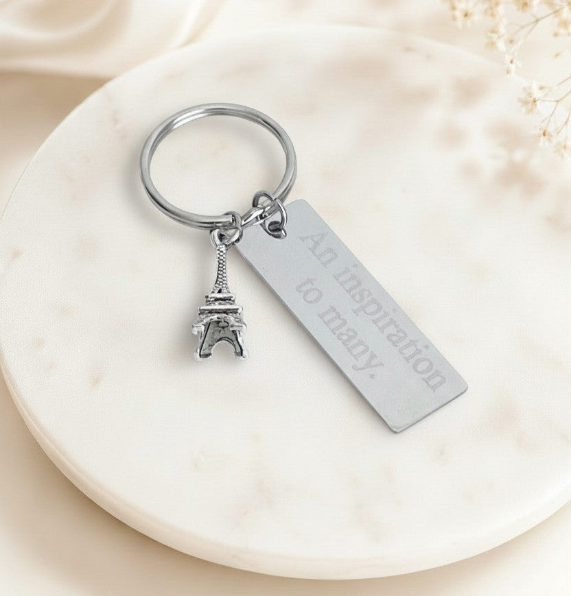 Personalized Eiffel Tower Keychain
