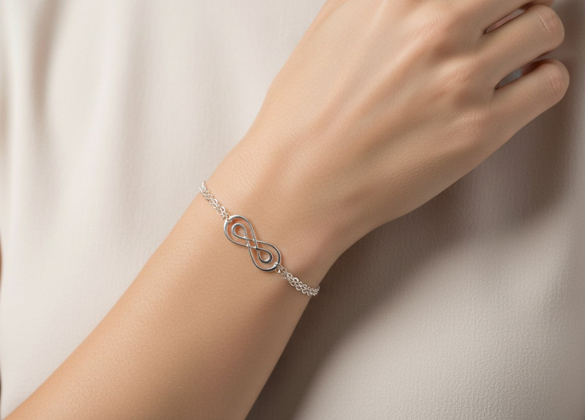 Eternity Knot Bracelet • Sterling Silver, Gold & Rose Gold