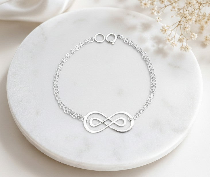 Eternity Knot Bracelet • Sterling Silver, Gold & Rose Gold