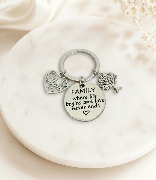 Personalized Stainless Steel Family Keychain